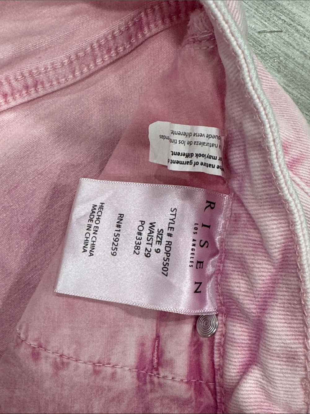 Risen Women's Pink High-Rise Jeans Size 9 - Picture 3 of 8